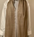 SILK AND WOOL COLORED BORDER - BEIGE AND SILVER - makersweave.com